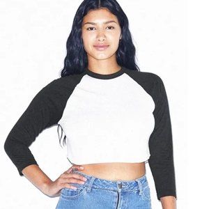 American Apparel Cropped Baseball Tee